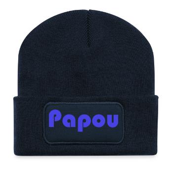 FÊTE DES PÈRES. BONNE FÊTE PAPA. PAPA. BONNE FÊTE. - Beanie recyclé à patch - bleu marine - Devant