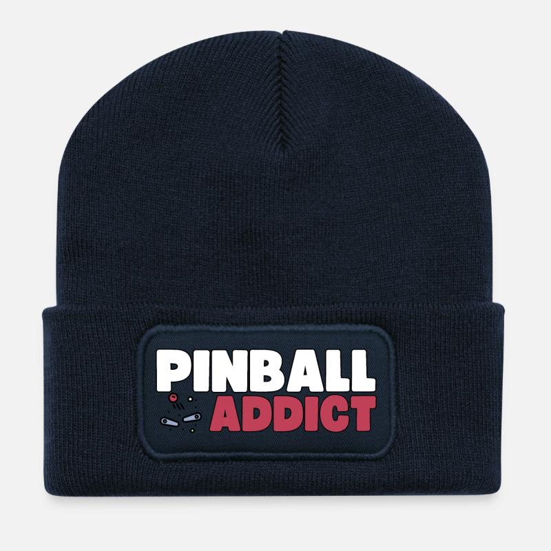 Pinball Addict Flipperrautomat Sammler Geschenk - Recycelte Patch Beanie - French Navy