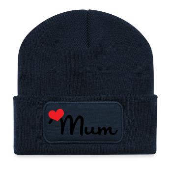 Maman d'Amour - Fête des Mères - Beanie recyclé à patch - bleu marine - Devant