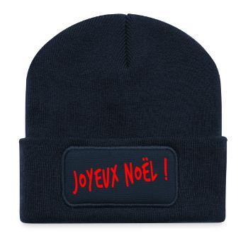 STAR. CHRISTMAS. MERRY CHRISTMAS. MERRY CHRISTMAS - Recycled Patch Beanie - french navy - Front