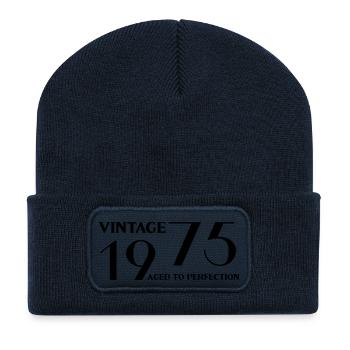 Vintage 1975 aged to perfection - Recycled Patch Beanie - french navy - Front
