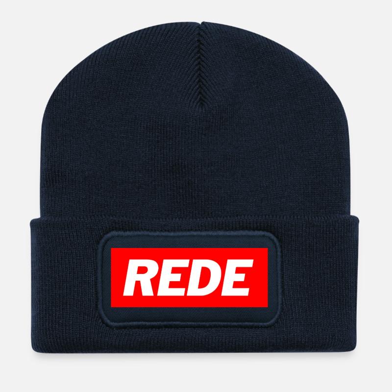 Rede - Funny Deutsche Memes - Recycelte Patch Beanie - French Navy