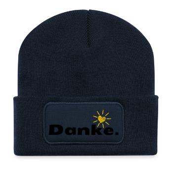 Sonnenherz Doodle - Recycelte Patch Beanie - French Navy - Vorne