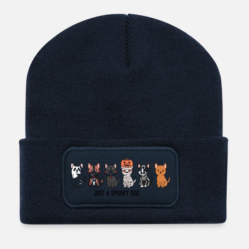 Nur gruseliger Hund - Recycelte Patch Beanie - French Navy