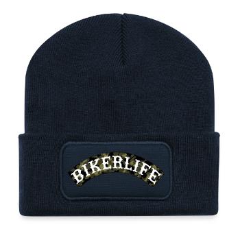 Biker_life_camouflage - Recycled Patch Beanie - french navy - Front