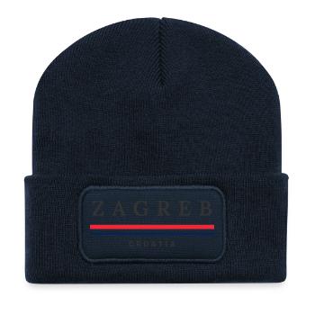 Ville de Zagreb, Croatie - Beanie recyclé à patch - bleu marine - Devant