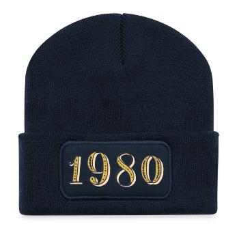 Geburtstagsgeschenk der 1980er Jahre - Recycelte Patch Beanie - French Navy - Vorne