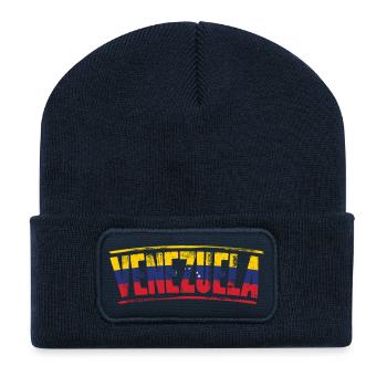 Venezuela Flag Wordmark - Recycled Patch Beanie - french navy - Front
