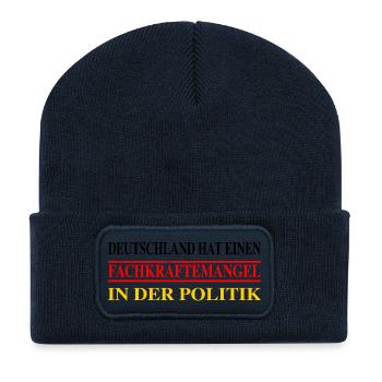 Shortage of skilled workers in politics - Recycled Patch Beanie - french navy - Front