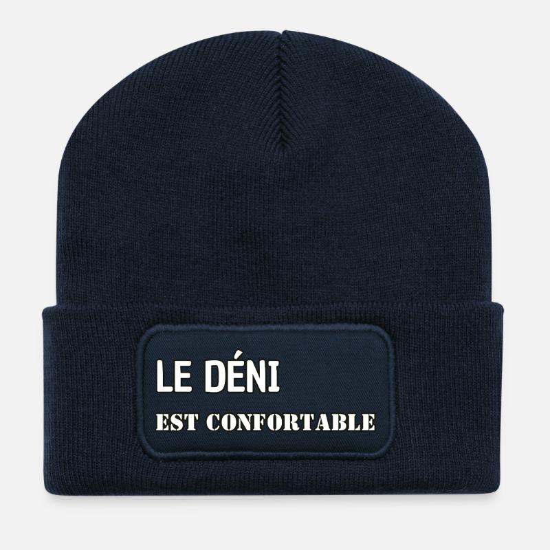 Verleugnung ist bequem. - Recycelte Patch Beanie - French Navy
