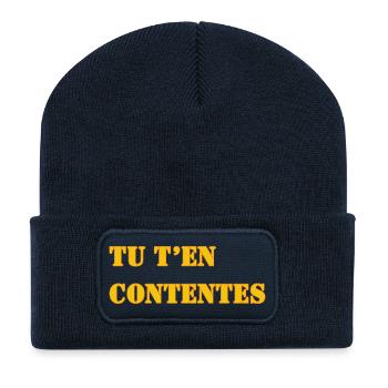 TU T’EN CONTENTES - Beanie recyclé à patch - bleu marine - Devant