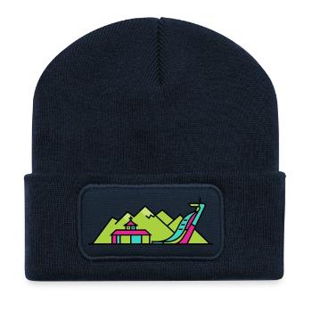 Innsbruck City Skyline Golden Roof Modern Art - Recycled Patch Beanie - french navy - Front