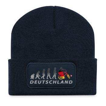 Radball, Cycleball, Hallenradsport, Evolution - Recycelte Patch Beanie - French Navy - Vorne