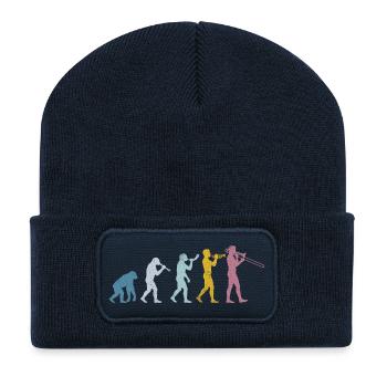Trombone Evolution - Recycled Patch Beanie - french navy - Front