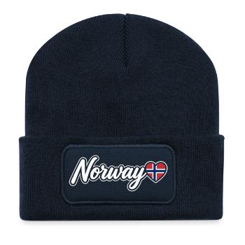 Norwegisches Drehbuch mit Flag Heart Fan Patriotisch - Recycelte Patch Beanie - French Navy - Vorne