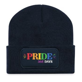 LGBT-Pride-Monat – Pride 365 Tage - Recycelte Patch Beanie - French Navy - Vorne