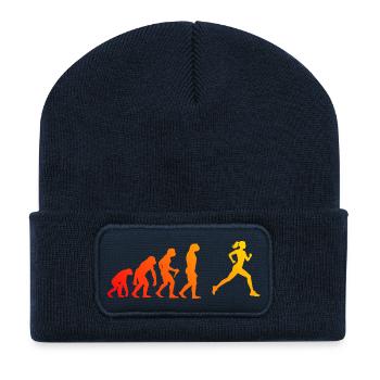 Idée cadeau pour une course à pied - Beanie recyclé à patch - bleu marine - Devant