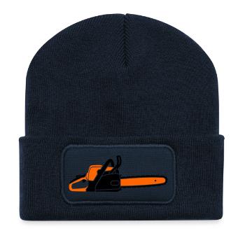  Kettensäge Motorsäge Holzfäller Waldarbeiter - Recycelte Patch Beanie - French Navy - Vorne