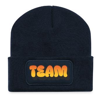 Team - Recycelte Patch Beanie - French Navy - Vorne