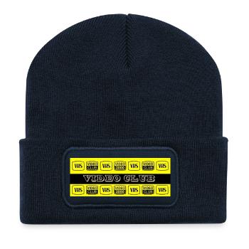 VIDEO-CLUB / VHS - V2000  - Beanie recyclé à patch - bleu marine - Devant