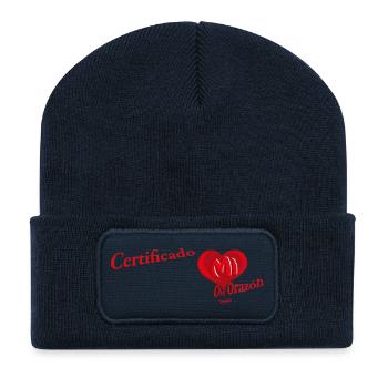 Certificado con mi corazón— Certified with My Hear - Beanie recyclé à patch - bleu marine - Devant