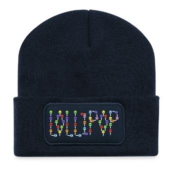 Typographie de la sucette - Beanie recyclé à patch - bleu marine - Devant