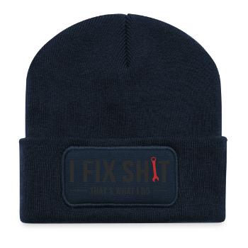 I Fix Shit – That’s What I Do - Recycelte Patch Beanie - French Navy - Vorne