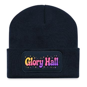 Glory Hall Psychedelisches Leuchten - Recycelte Patch Beanie - French Navy - Vorne