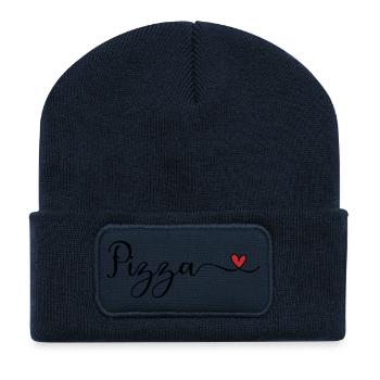 Pizza Heart - Recycelte Patch Beanie - French Navy - Vorne