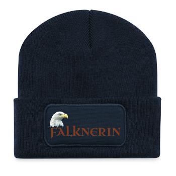 Falknerin, Adlerkopf, Weißkopfseeadler Falknerei - Recycelte Patch Beanie - French Navy - Vorne