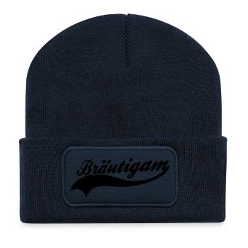 Bräutigam - Recycelte Patch Beanie - French Navy - Vorne
