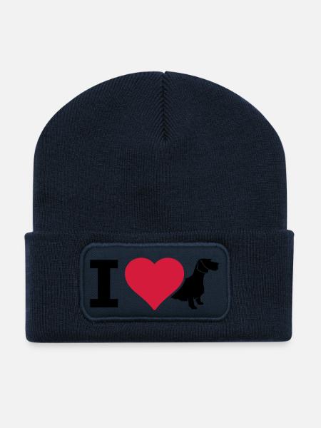 IL Dackel Rauhaardackel - Recycelte Patch Beanie - French Navy