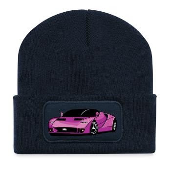 Purple sport car - Recycled Patch Beanie - french navy - Front