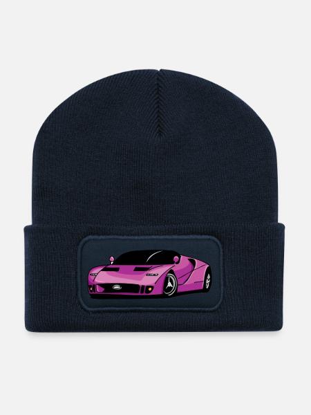 Purple sport car - Recycled Patch Beanie - french navy
