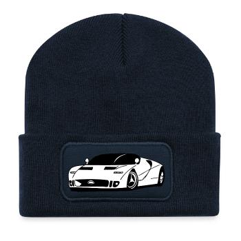 White sport car - Recycled Patch Beanie - french navy - Front