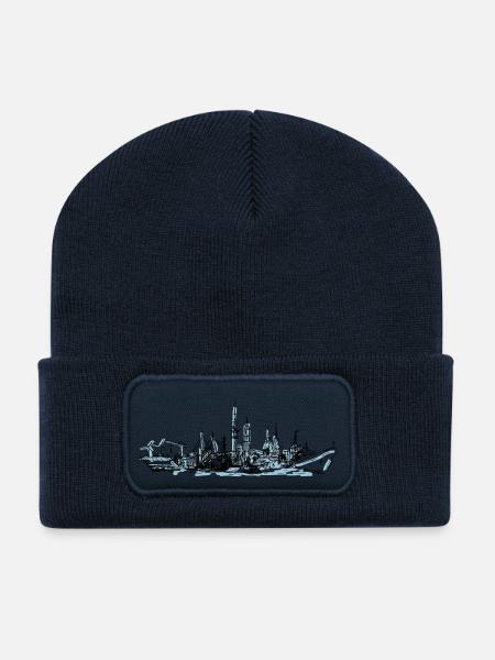 Hamburg gezeichnet - Recycelte Patch Beanie - French Navy