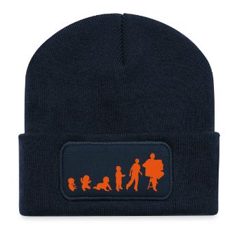 Evolution accordeoniste man accordeon1 - Recycled Patch Beanie - french navy - Front