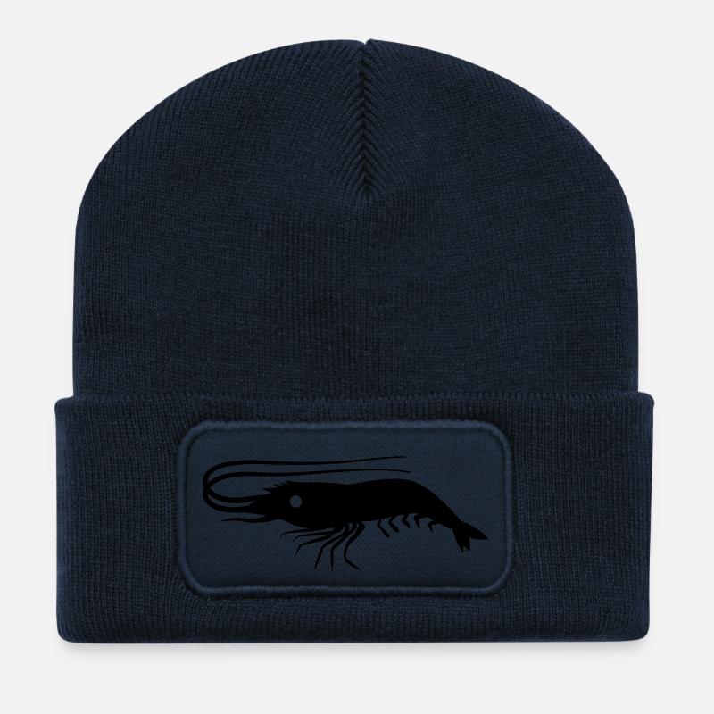 einzelne Garnelen Garnelen mit Antennen - Recycelte Patch Beanie - French Navy