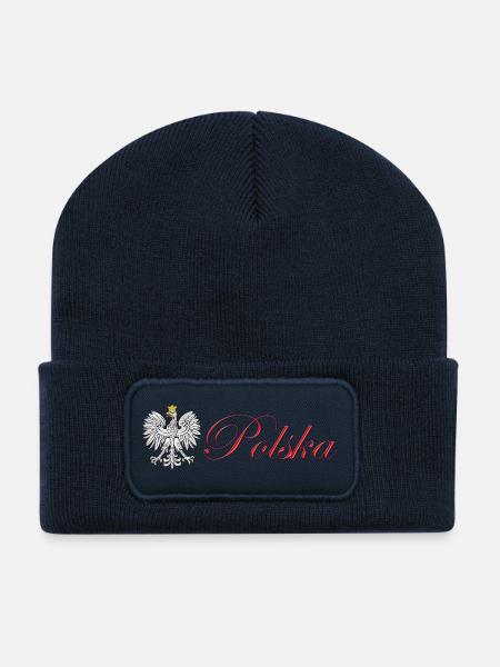 Polska - Polen - Recycelte Patch Beanie - French Navy