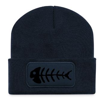 fish_bones_wo1 - Recycled Patch Beanie - french navy - Front
