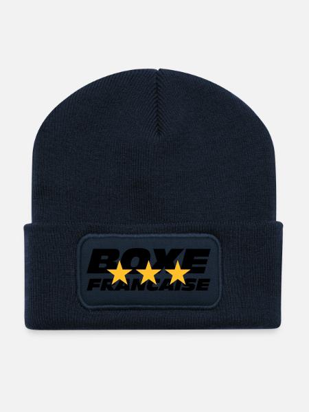 Boxe Francaise - Beanie recyclé à patch - bleu marine