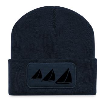 3 Sailing Boats Logo - Beanie recyclé à patch - bleu marine - Devant