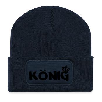 koenig - Recycelte Patch Beanie - French Navy - Vorne