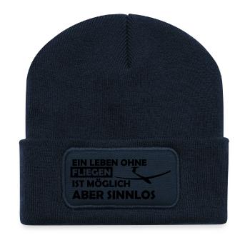 ein leben ohne fliegen - Recycelte Patch Beanie - French Navy - Vorne