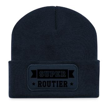 Routier / Camion / Truck / Chauffeur / Camionneur - Beanie recyclé à patch - bleu marine - Devant
