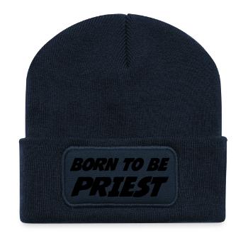 Pfarrer / Priester / Katholisch / Religion - Recycelte Patch Beanie - French Navy - Vorne