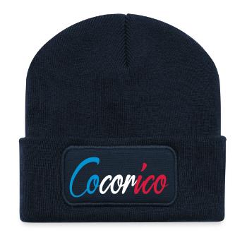 Cocorico - Beanie recyclé à patch - bleu marine - Devant