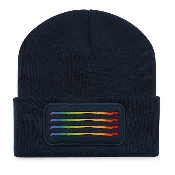 Regenbogen lines LGBT lgbtqi queer lgbt csd tshirt - Recycelte Patch Beanie - French Navy - Vorne