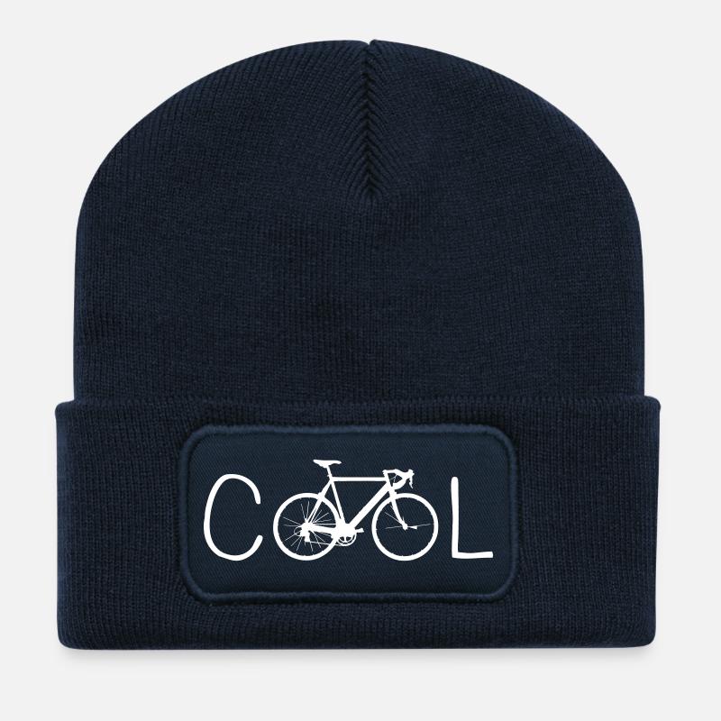 vélo vélo cool symbole durable eco LOL - Beanie recyclé à patch - bleu marine