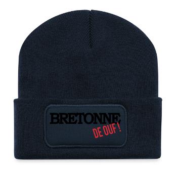Bretonne de ouf - Beanie recyclé à patch - bleu marine - Devant
